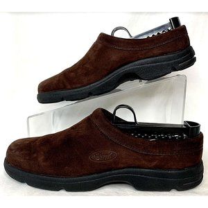 Rockport Womens Brown Leather Open-Back Slip-On Comfort Flat Shoes Sz 6 M - EUC